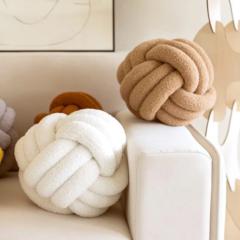 Handmade Knotted Ball Pillow-HomeHeart Collections