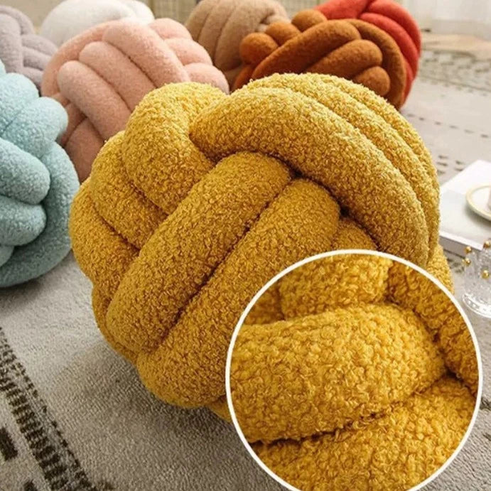 Handmade Knotted Ball Pillow-HomeHeart Collections