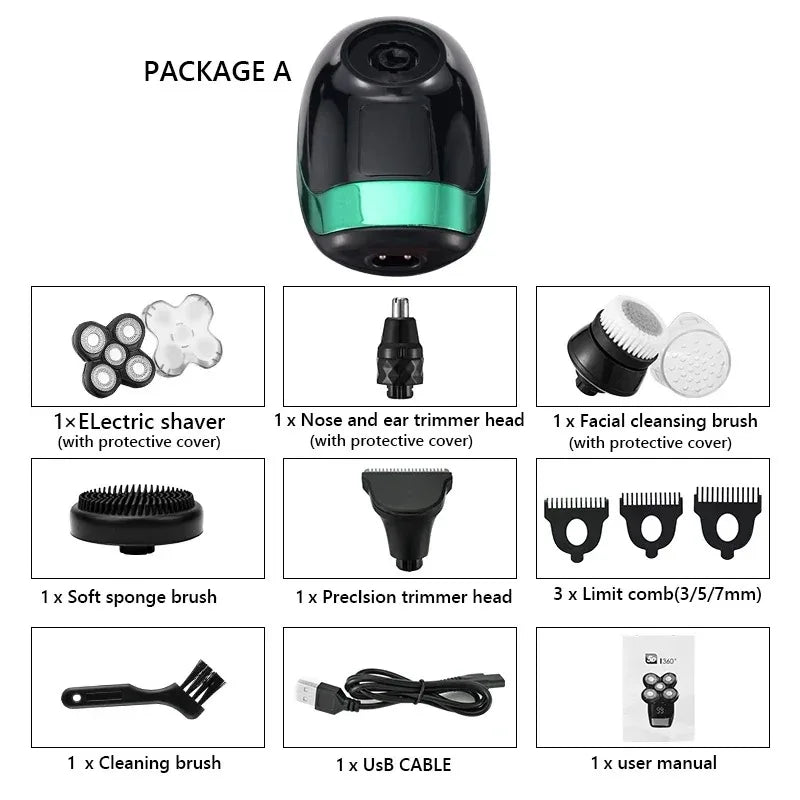 5-in-1 Electric Head Shavers