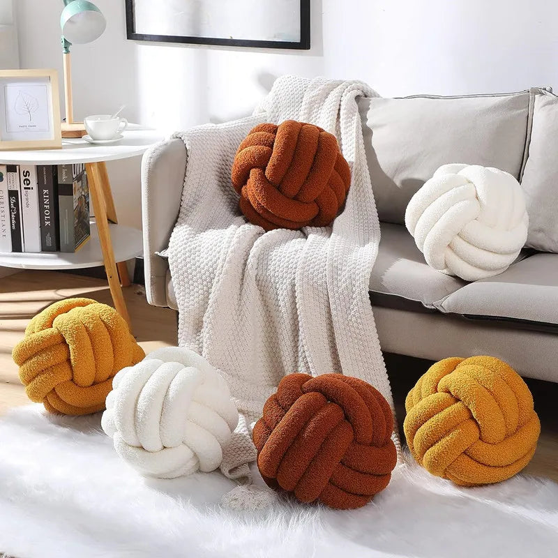 Handmade Knotted Ball Pillow-HomeHeart Collections