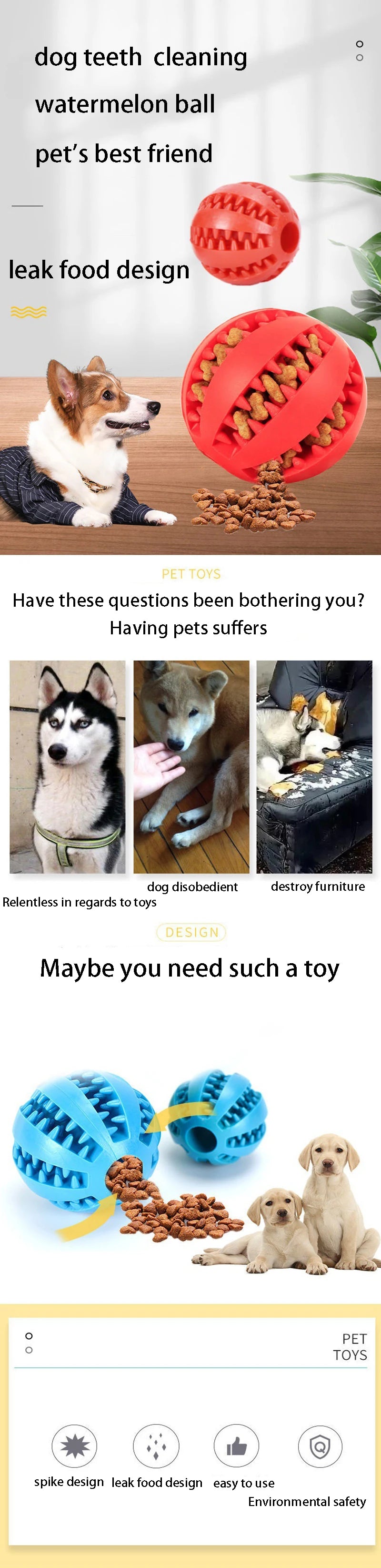 Pet Interactive Rubber Balls