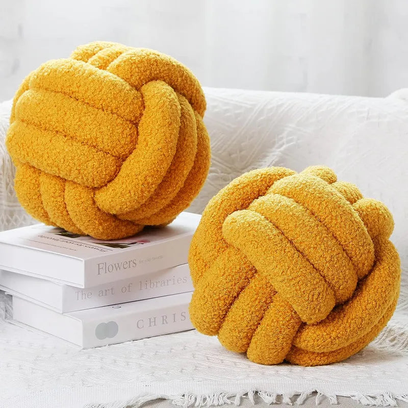 Handmade Knotted Ball Pillow-HomeHeart Collections