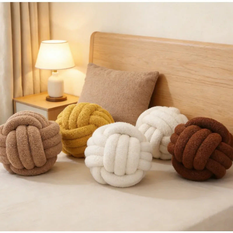 Handmade Knotted Ball Pillow