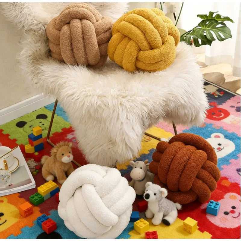 Handmade Knotted Ball Pillow