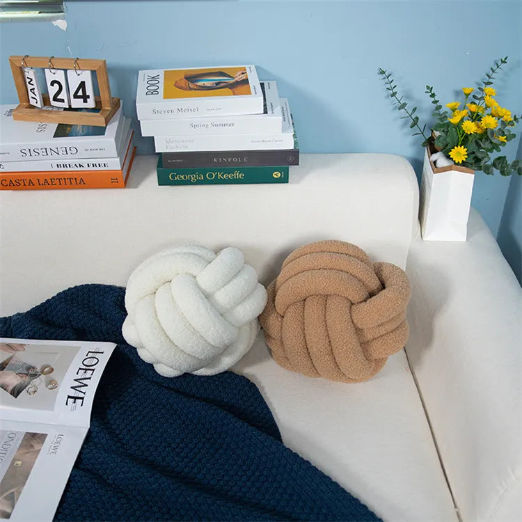 Handmade Knotted Ball Pillow-HomeHeart Collections