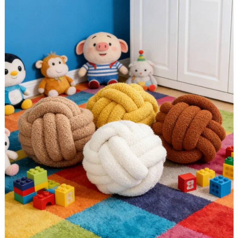 Handmade Knotted Ball Pillow